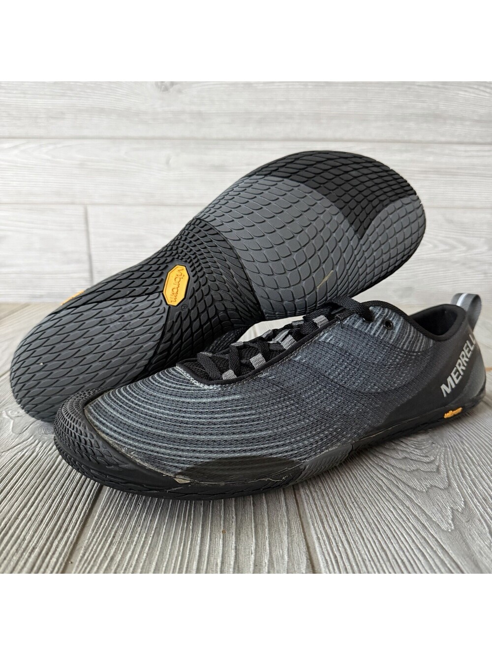Merrell Vapor Glove Black Gray Barefoot Minimalist Shoes Men’s 11 Vibram Running